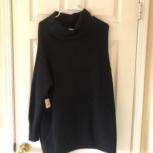 Free People Ottoman Tunic Sweater Women X-Small black Oversized Slouchy Softly